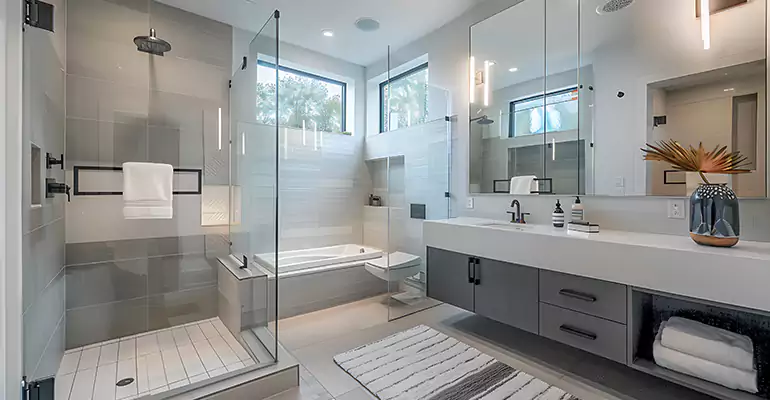 Guest Bathroom Flooring Remodel in Cranston